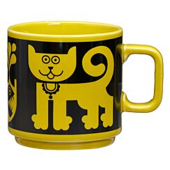 Hornsea Cat & Piranha Chartreuse Boxed Mug