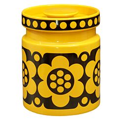 Hornsea Geo Flower Yellow Cookie Jar