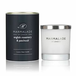 English Rosemary & Patchouli 230g Luxury Glass Soy Candle