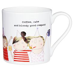 Coffee. Cake. Company. Mug