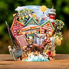 ‘At The Beach!’ 3D Greetings Card