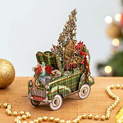 Tartan Car 3D Christmas Card