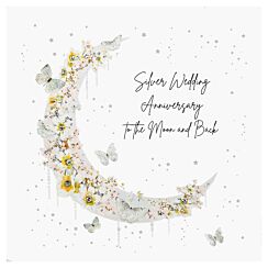 Mimosa Moon Luxury Silver Wedding Anniversary Card