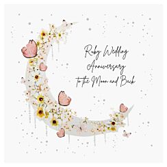 Mimosa Moon Luxury Ruby Wedding Anniversary Card