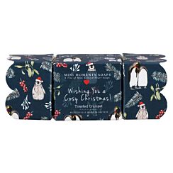 ‘Christmas Penguins’ Mini Moments Trio of 20g Heart Soaps Cracker