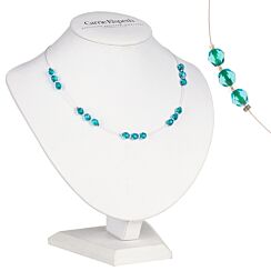 Teal & Green Filaments Spaced Necklace
