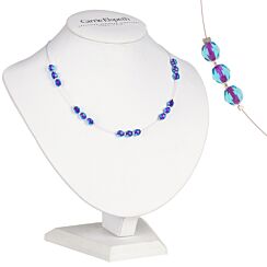 Blue & Pink Filaments Spaced Necklace