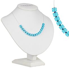 Aqua Tiles Links Necklace