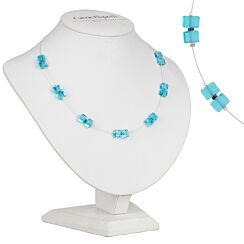 Aqua Tiles Spaced Necklace