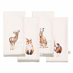 ‘Woodlanders’ Pack of 4 Fabric Napkins