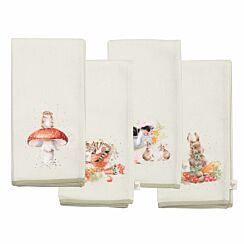 ‘Garden Friends’ Pack of 4 Fabric Napkins