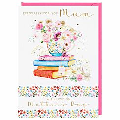 Pizazz ‘Books & Teacup’ Mum Large Mother’s Day Card