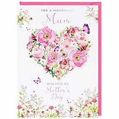 Pizazz ‘Floral Heart’ Mum Extra-Large Mother’s Day Card