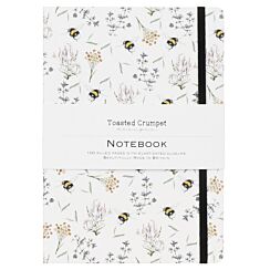 ‘Bees & Honeysuckle’ White A5 Lined Notebook