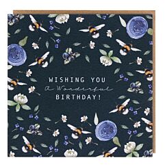 Bumblebees Noir ‘Wishing You a Wonderful’ Birthday Card