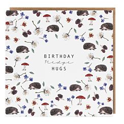 Hedgehogs White ‘Hedge Hugs’ Birthday Card