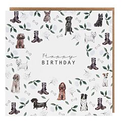 Dogs White ‘Happy Birthday’ Birthday Card