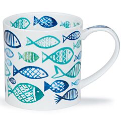 Blue Shoal White Orkney Shape Mug