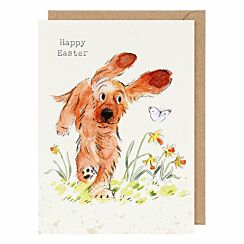 Cocker Spaniel & Butterfly Easter Card