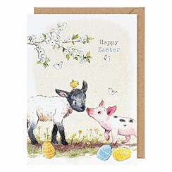 Lamb & Piglet Easter Card