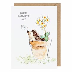 Hedgehog In Flower Pot Mother’s Day Card