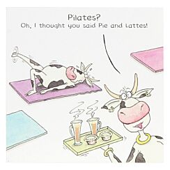 Funny Farm Pie and Lattes Birthday Card