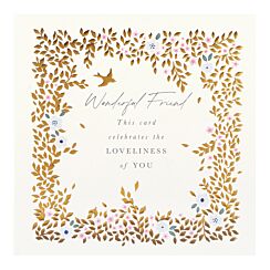 Orelia Golden Leaves Friend Birthday Card
