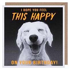 Pixel Smiling Dog Birthday Card