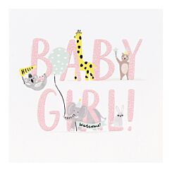 Dream Big Jungle Baby Girl New Baby Card 
