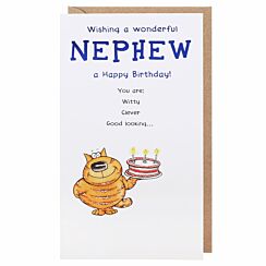 Funny Farm Cat Nephew Birthday Card