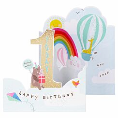Hopscotch 1st Birthday ZigZag Birthday Card