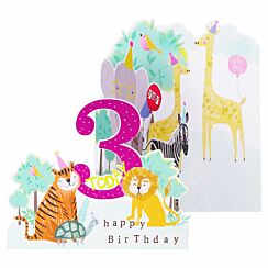Hopscotch 3rd Birthday ZigZag Birthday Card