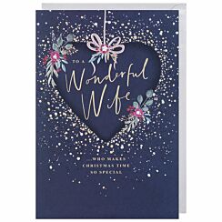 Reflections ‘Sparkling Heart’ Wife Large Christmas Card