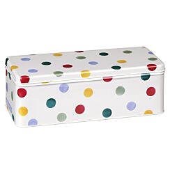 Polka Dot Long Deep Rectangular Tin