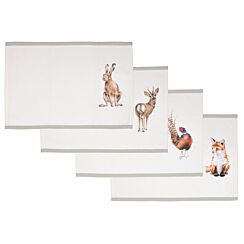 ‘Woodlanders’ Pack of 4 Fabric Placemats