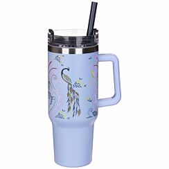 Peacock Filigree 40oz Stainless Steel Travel Tumbler