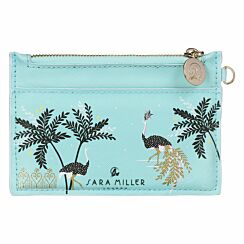 Mint Ostrich & Palms Coin Purse