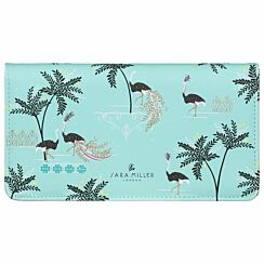 Mint Ostrich & Palms Travel Wallet