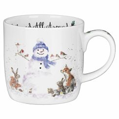 'Gathered All Around' Snowman Fine Bone China Christmas Mug