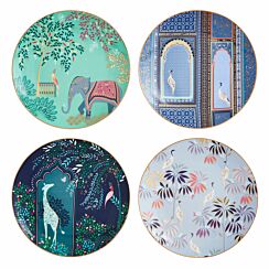 India Set of Four Cake Plates