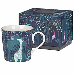 India Giraffes Courtyard Midnight Blue Mug