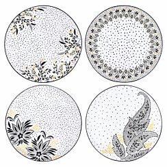 Artisanne Noir Set Of Four 10.5 Inch Dinner Plates