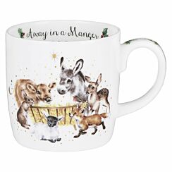 'Away in a Manger' 2024 Large Fine Bone China Christmas Mug with 22ct Gold