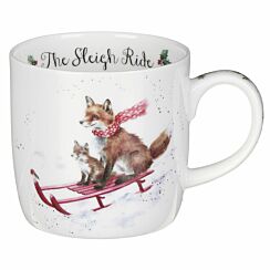 'Sleigh Ride' Fox Fine Bone China Christmas Mug