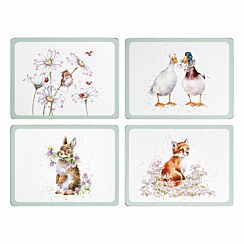 ‘Wildflowers’ Animals Set of Four Placemats