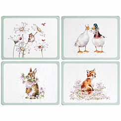 ‘Wildflowers’ Animals Set of Four Large Placemats
