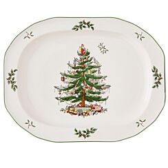 Christmas Tree Sculpted Oval Platter