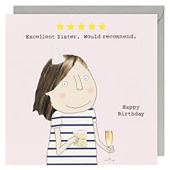 Five Star Sister Birthday Card