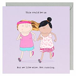 Wine Not Running Greetings Card