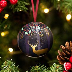 Blue Stag Christmas Tin Bauble